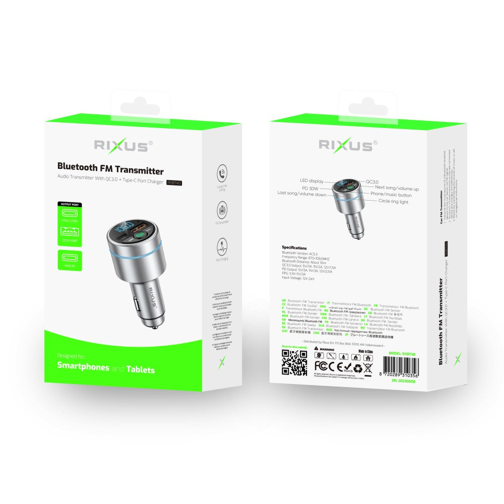 Émetteur FM All-Metal Car Bluetooth 5.3 Silver